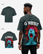 G West Mens Oversized Premium Erupt Brain T-Shirt G West
