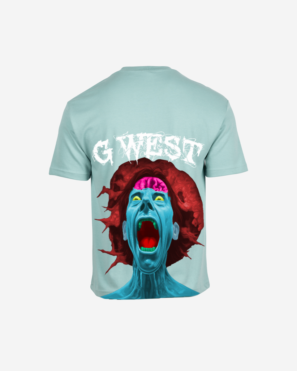 G West Mens Oversized Premium Erupt Brain T-Shirt G West