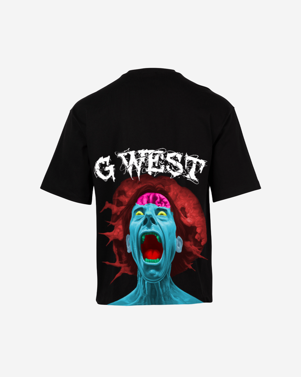 G West Mens Oversized Premium Erupt Brain T-Shirt G West