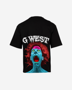 G West Mens Oversized Premium Erupt Brain T-Shirt G West