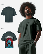 G West Mens Oversized Premium Erupt Brain T-Shirt G West