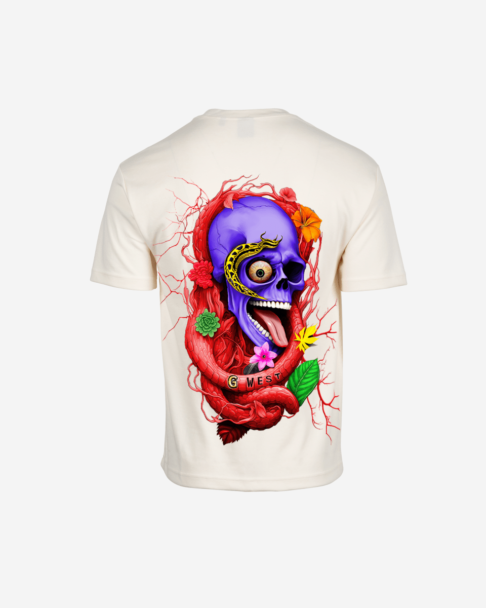 G WEST OVERSIZED PREMIUM SNAKE SKULL T-SHIRT Mens G West
