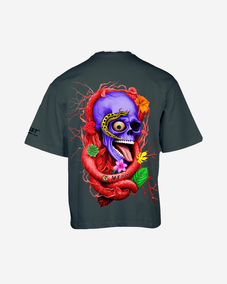 G WEST OVERSIZED PREMIUM SNAKE SKULL T-SHIRT Mens G West