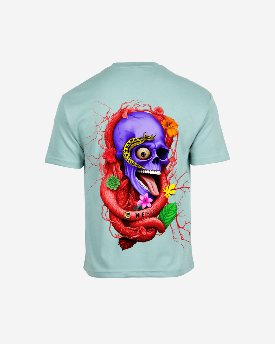 G WEST OVERSIZED PREMIUM SNAKE SKULL T-SHIRT Mens G West