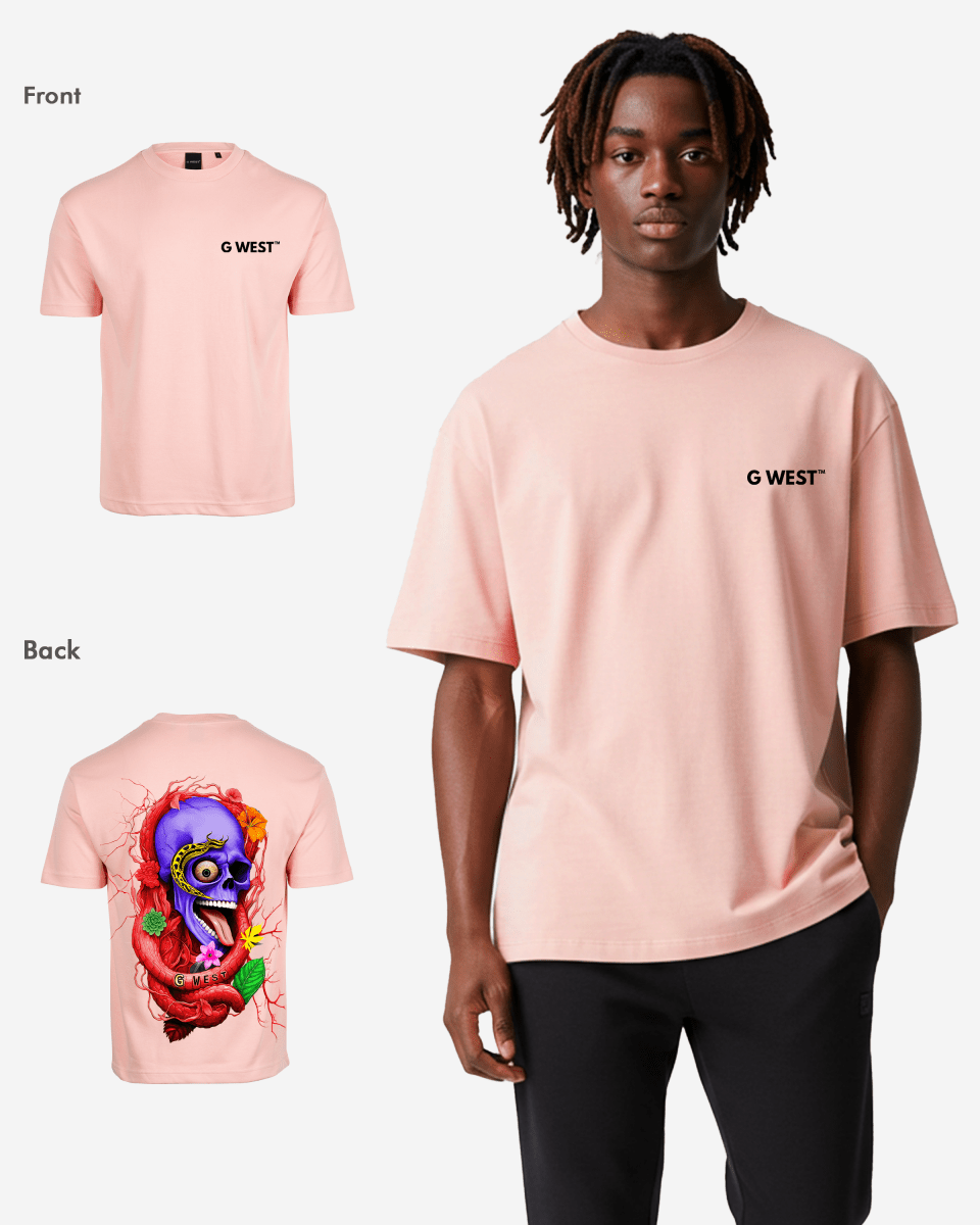 G WEST OVERSIZED PREMIUM SNAKE SKULL T-SHIRT Mens G West