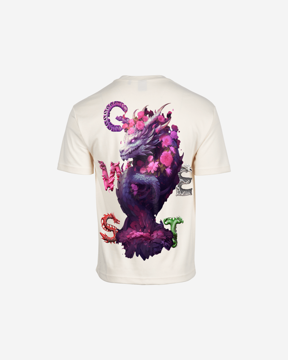 G West Mens Oversized Purple Dragon Tee G West