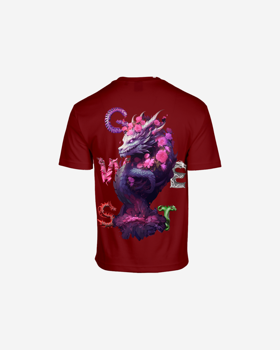 G West Mens Oversized Purple Dragon Tee G West