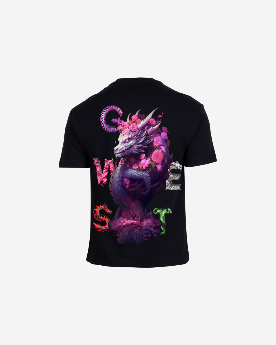 G West Mens Oversized Purple Dragon Tee G West