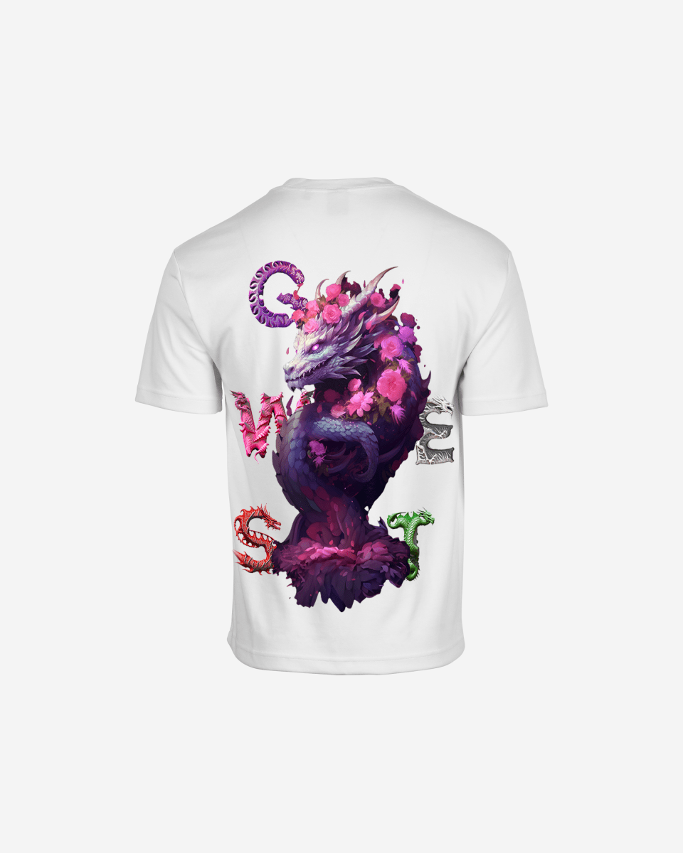 G West Mens Oversized Purple Dragon Tee G West