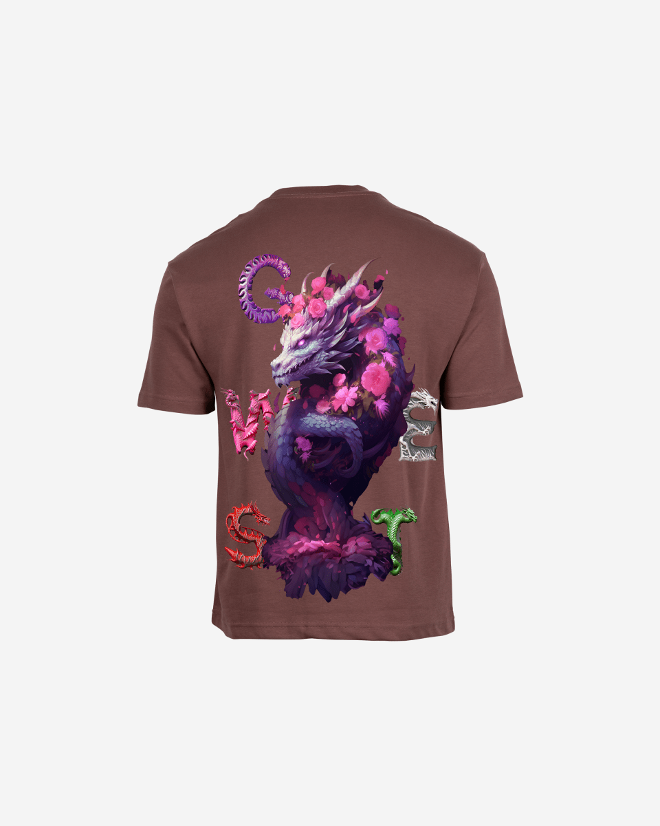 G West Mens Oversized Purple Dragon Tee G West