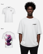 G West Mens Oversized Purple Dragon Tee G West