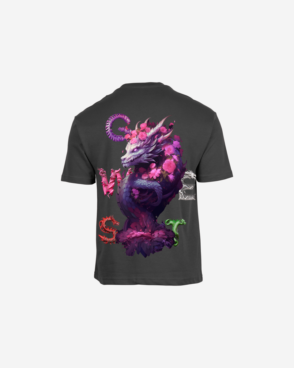 G West Mens Oversized Purple Dragon Tee G West