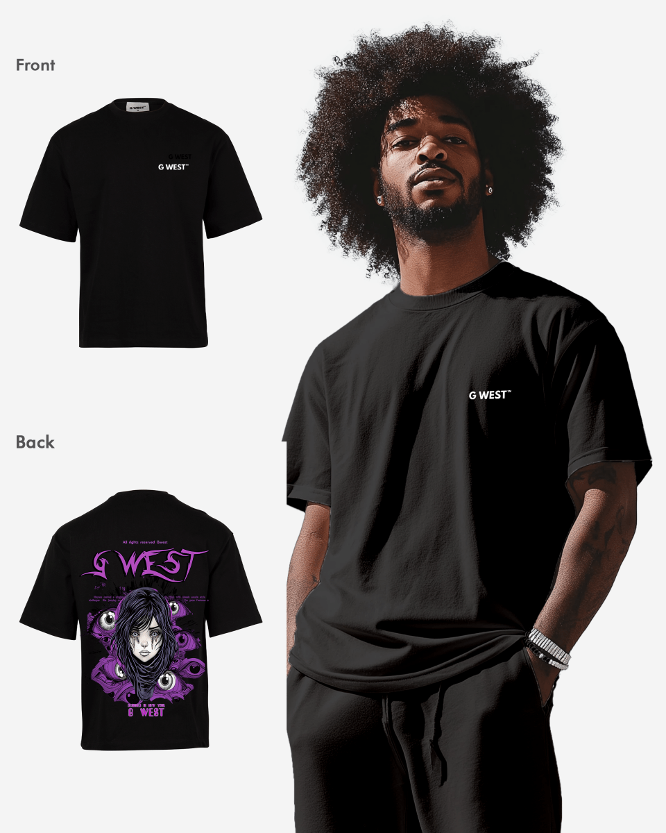 G West Oversized Purple Eye T-Shirt Mens G West