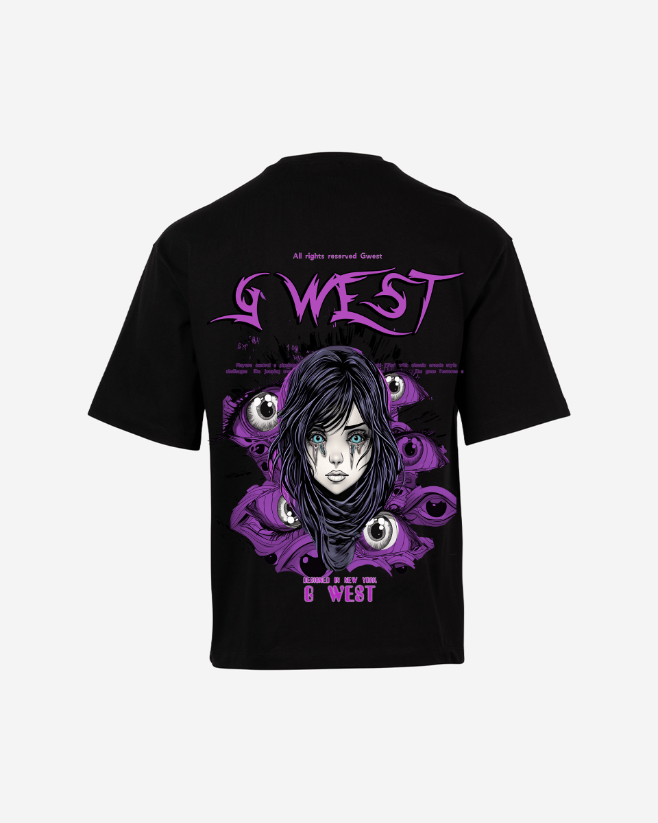 G West Oversized Purple Eye T-Shirt Mens G West