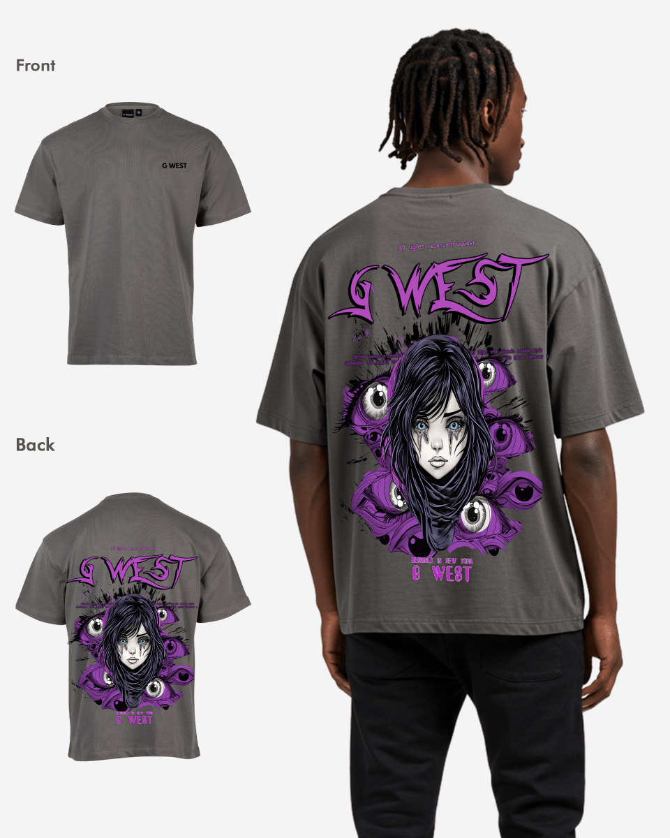 G West Oversized Purple Eye T-Shirt Mens G West