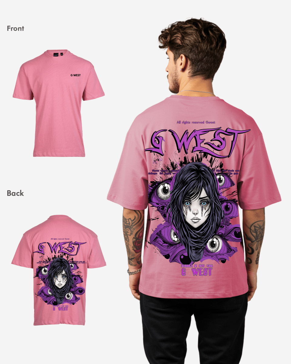 G West Oversized Purple Eye T-Shirt Mens G West