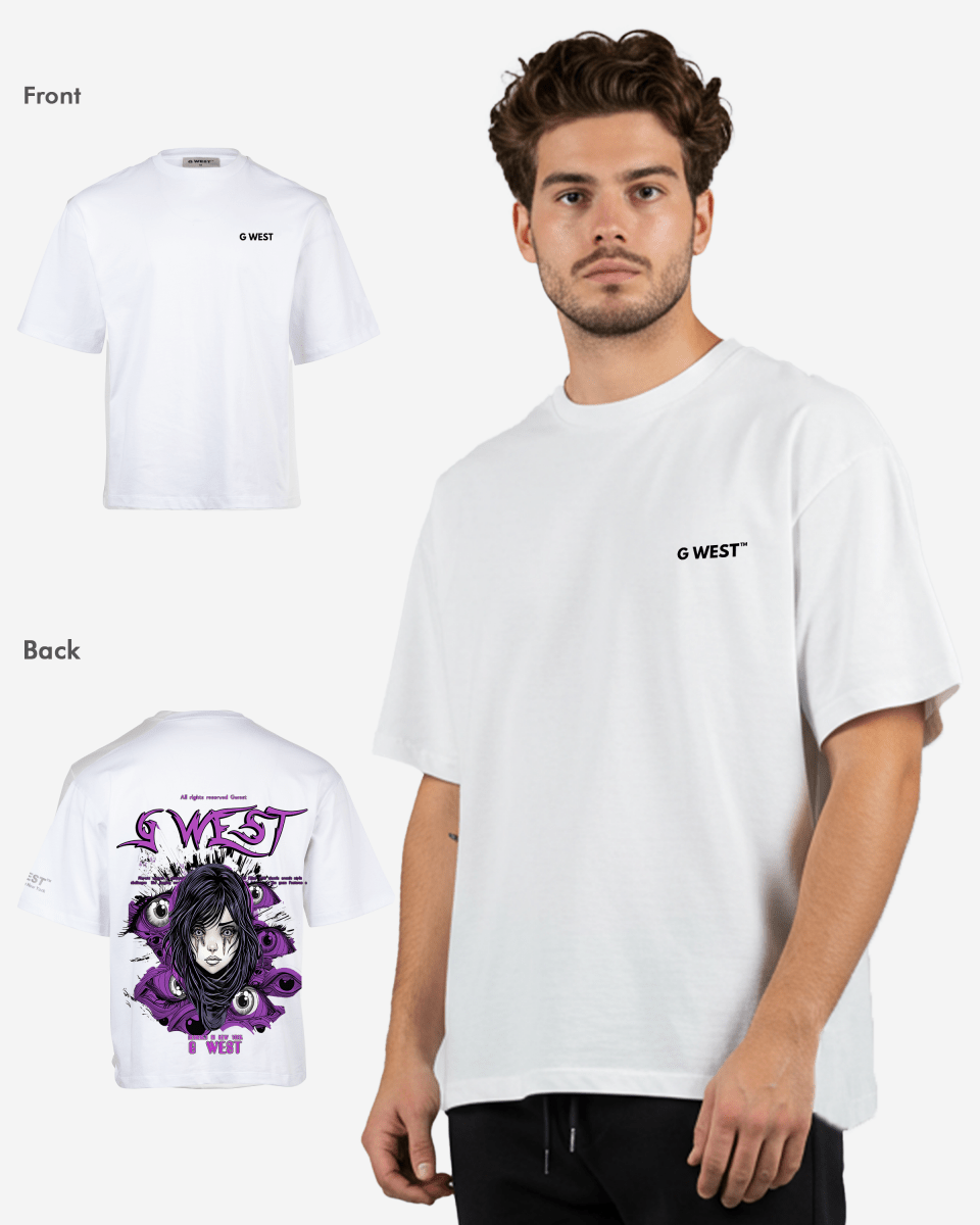 G West Oversized Purple Eye T-Shirt Mens G West