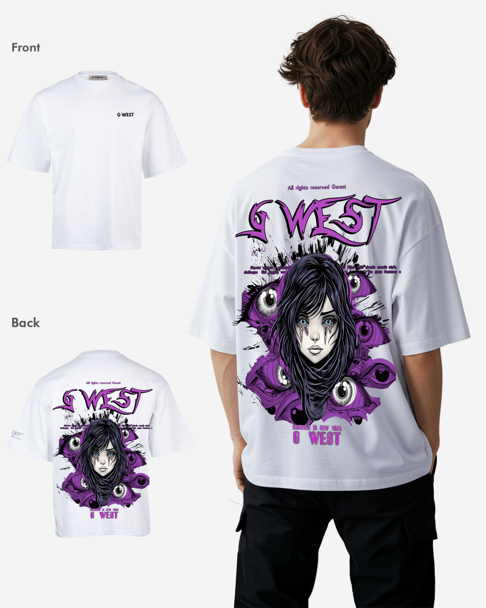 G West Oversized Purple Eye T-Shirt Mens G West