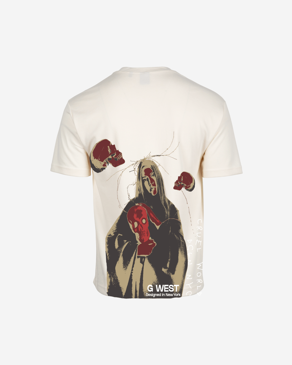 G West Mens Oversized Red Skull Tee G West