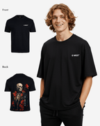 G West Mens Oversized Skull & Rose T Shirt G West
