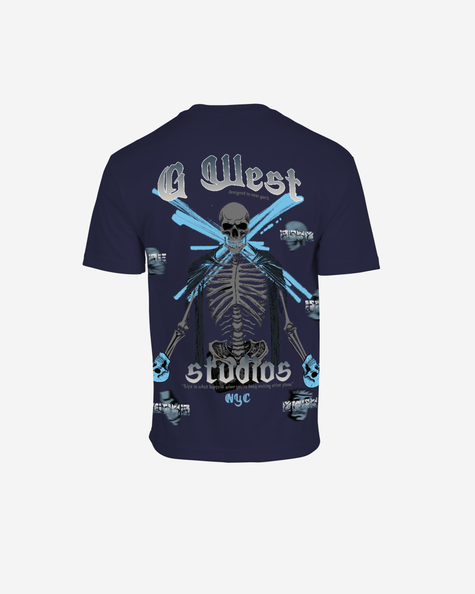 G West Mens Oversized Skull Tee G West