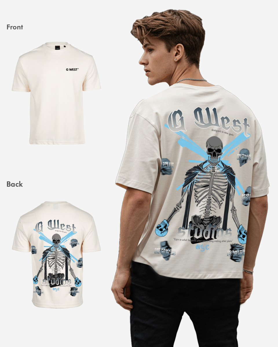 G West Mens Oversized Skull Tee G West