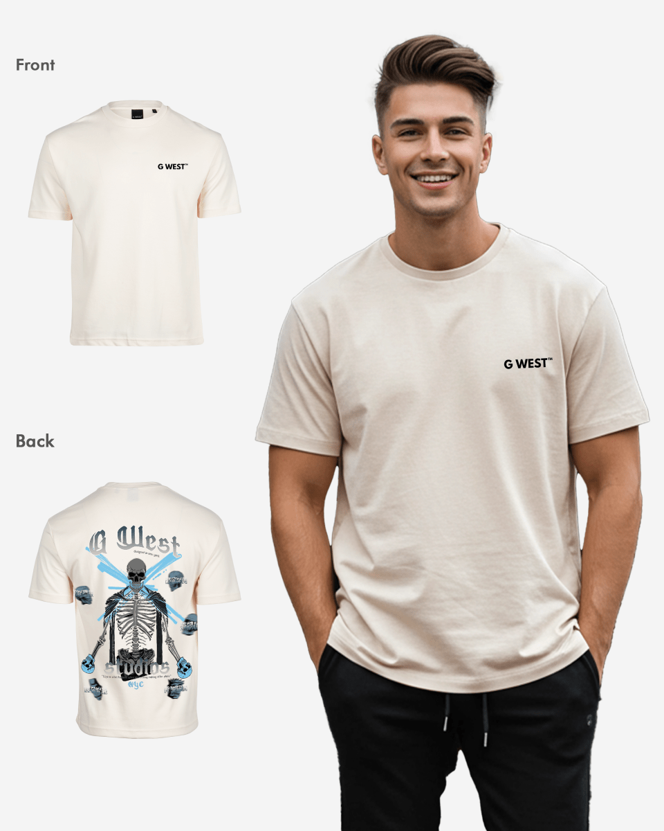 G West Mens Oversized Skull Tee G West