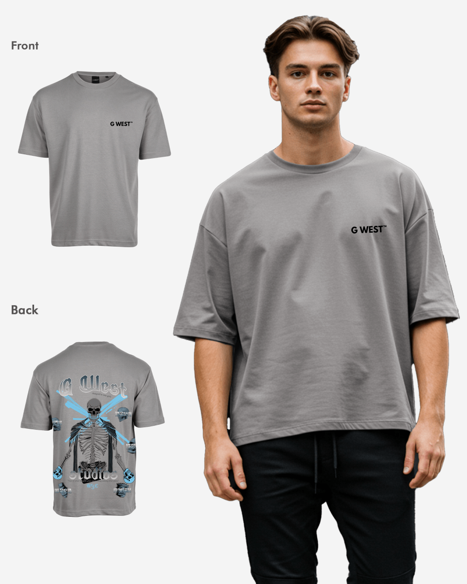 G West Mens Oversized Skull Tee G West