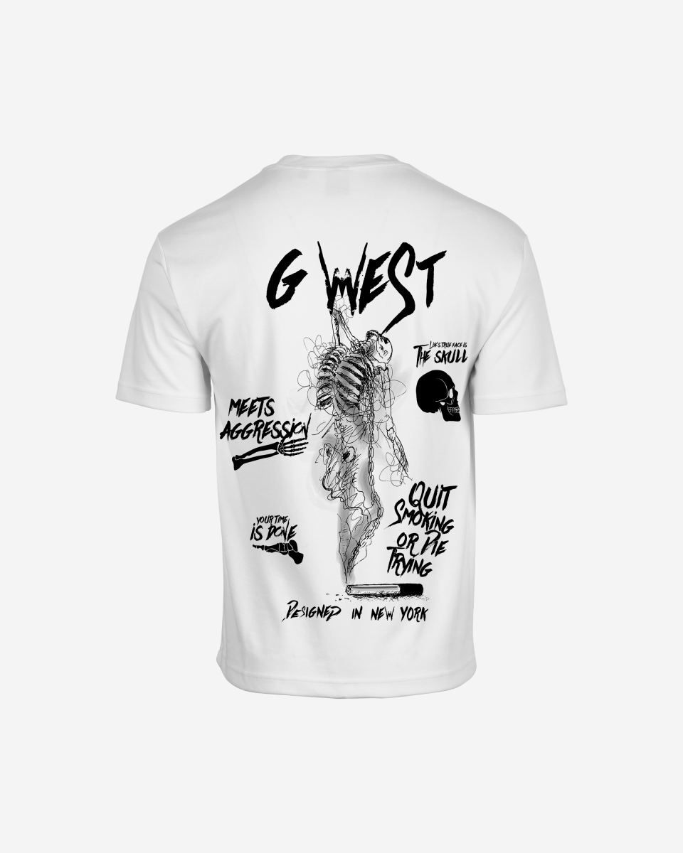 G West Mens Oversized Smoke Skeleton Tee G West