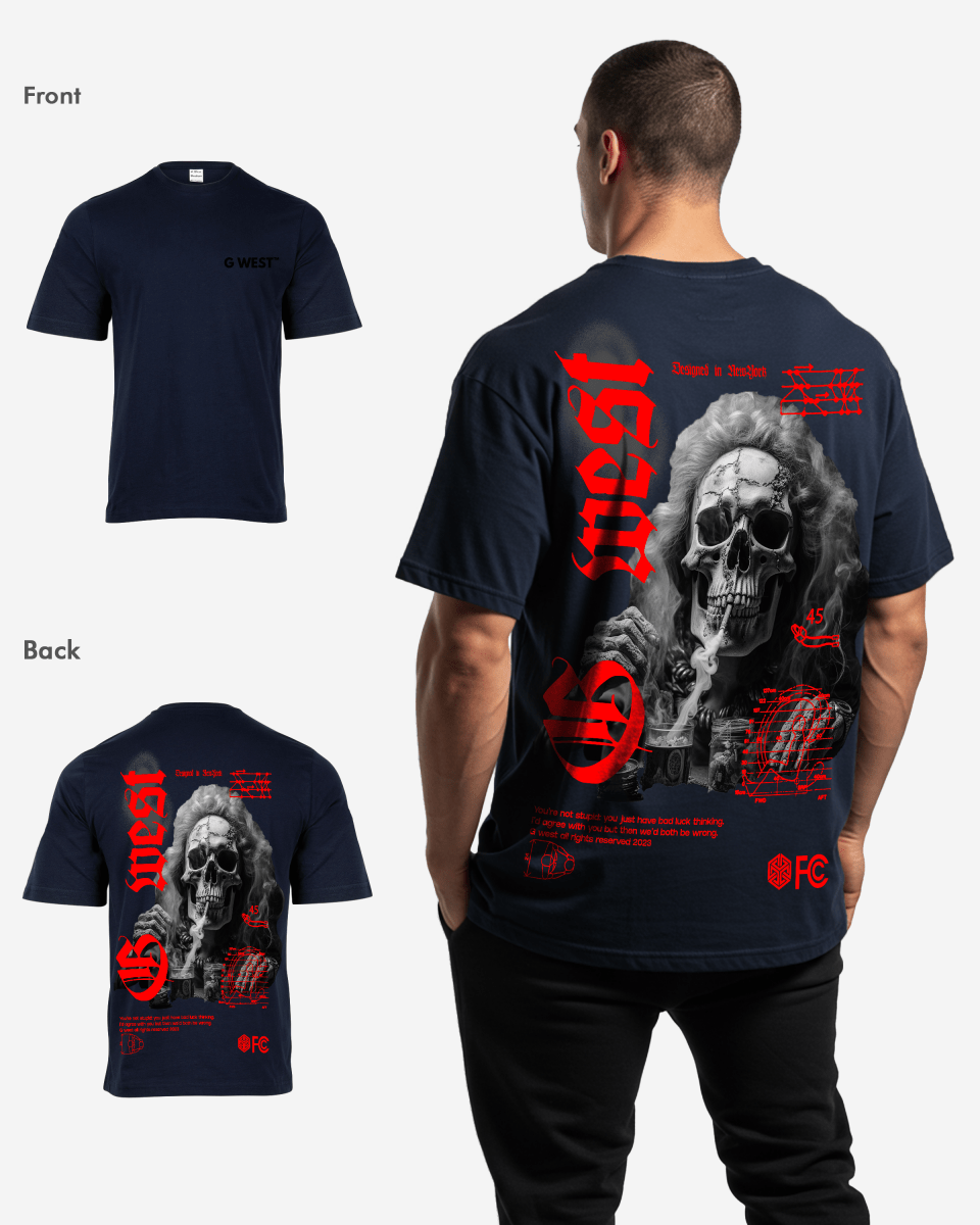G West Oversized Smoke Skull T-Shirt Mens G West