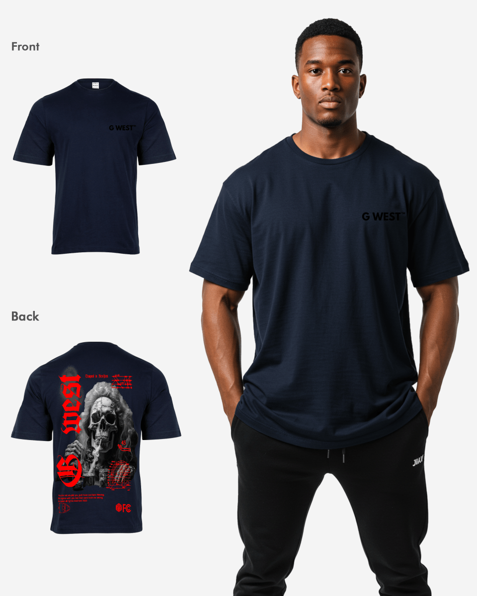 G West Oversized Smoke Skull T-Shirt Mens G West