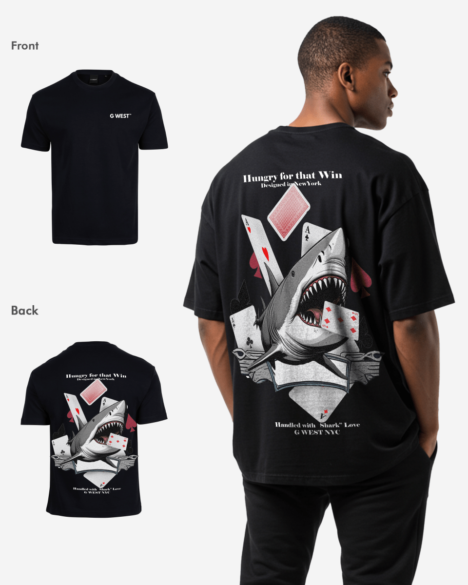 G West Oversized Spade Of Sharks T Shirt Mens G West