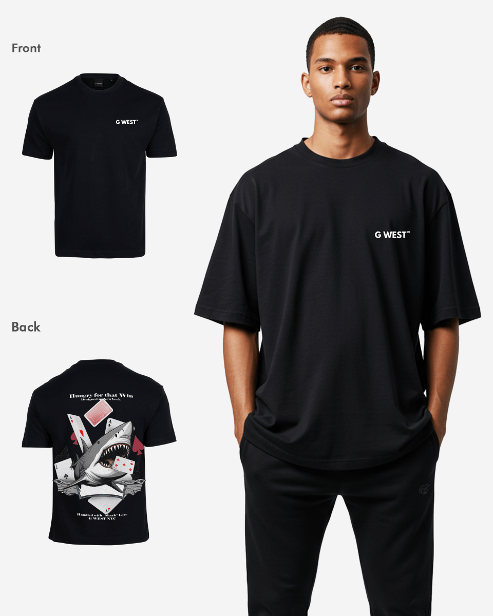 G West Oversized Spade Of Sharks T Shirt Mens G West