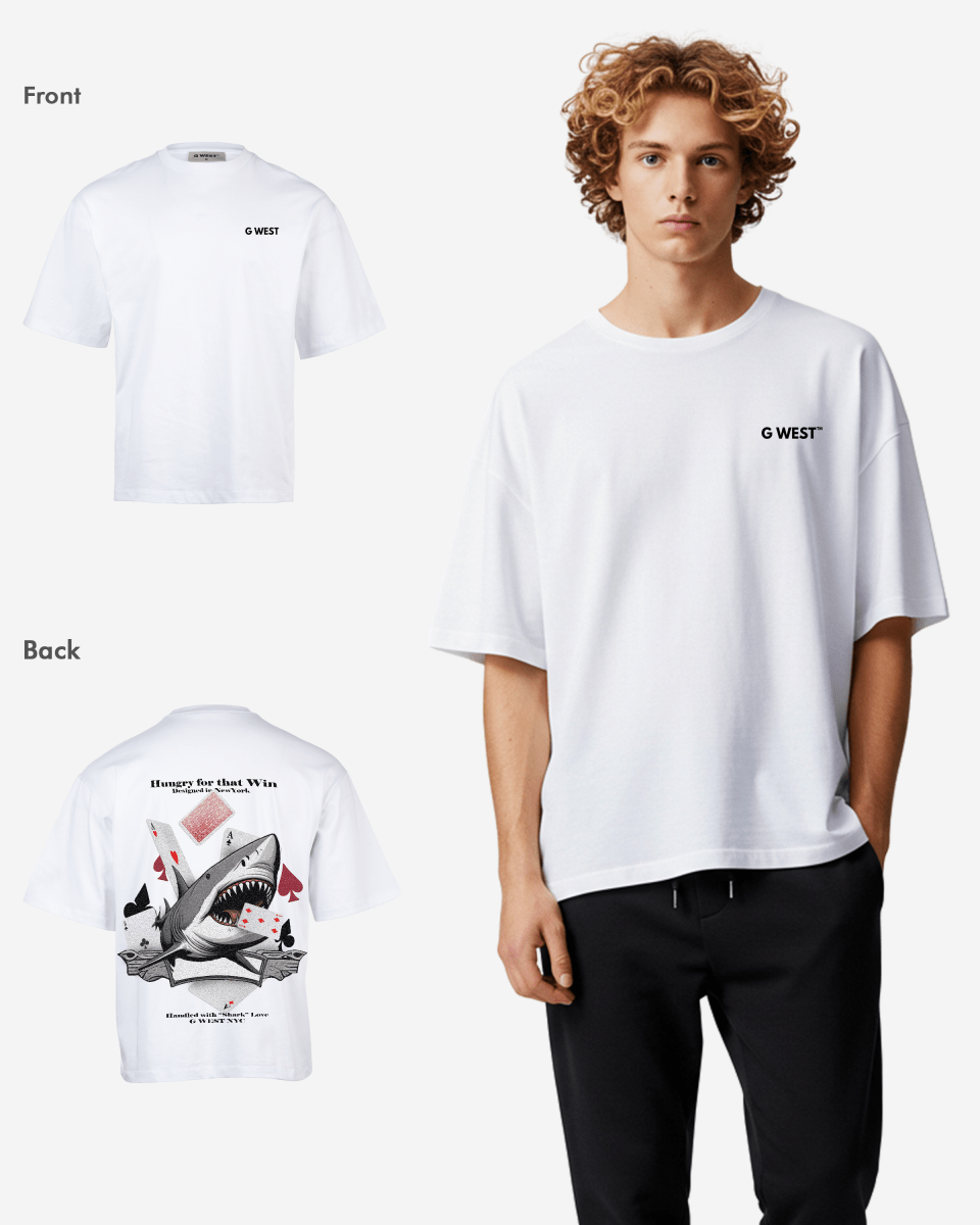 G West Oversized Spade Of Sharks T Shirt Mens G West