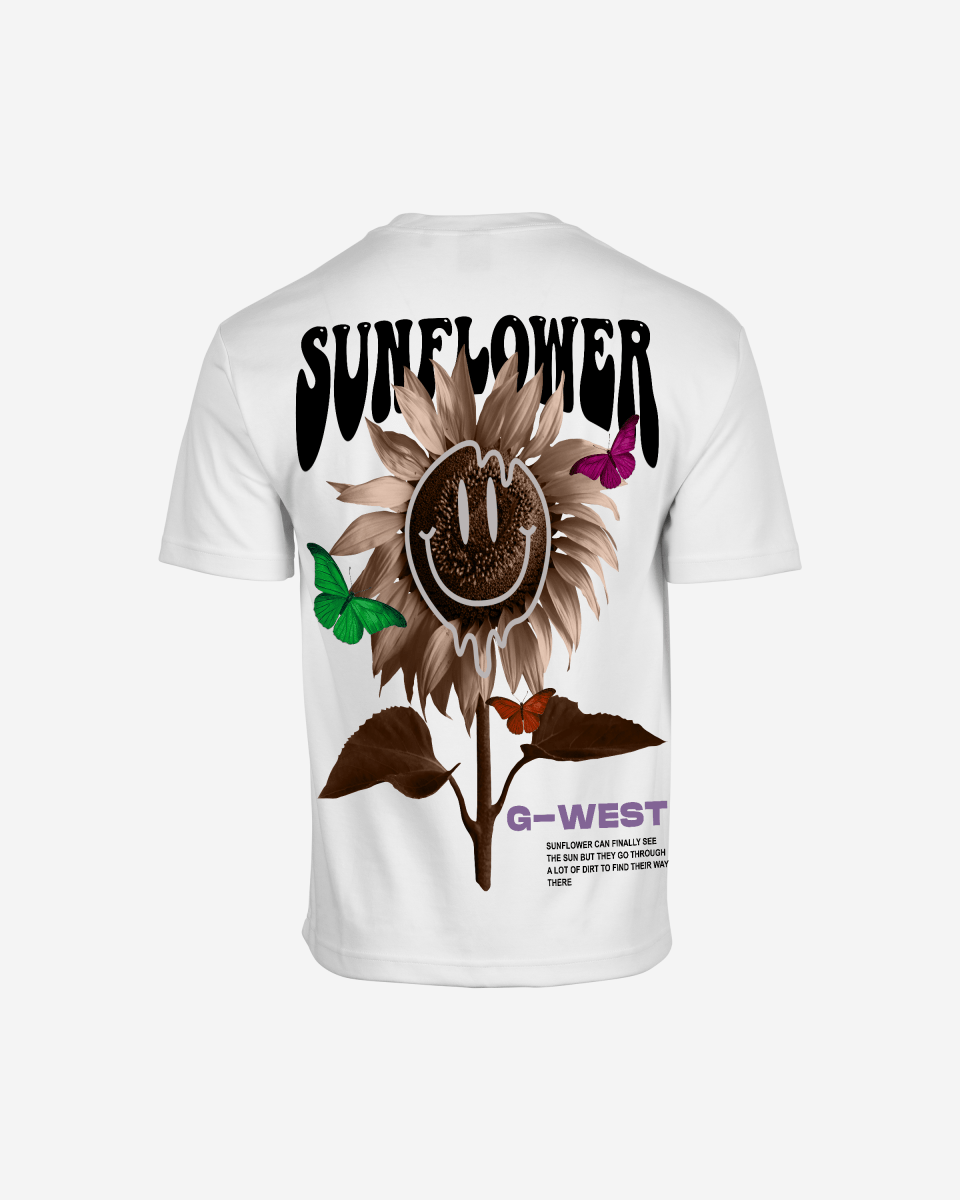 G West Mens Oversized Sunflower Life Style T Shirt G West