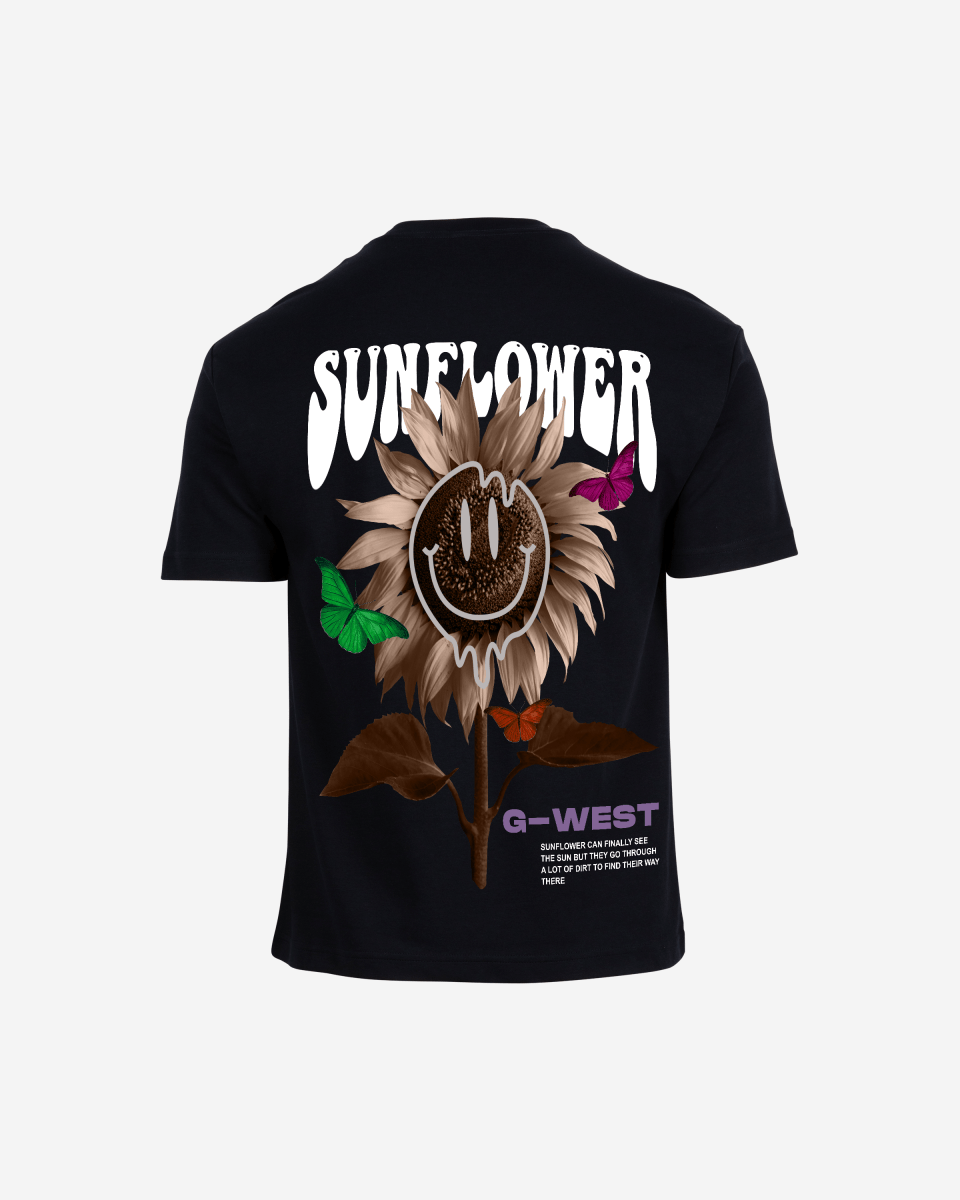 G West Mens Oversized Sunflower Life Style T Shirt G West