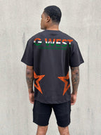 G West Mens Oversized Tee Cricket India Logo T-Shirt G West