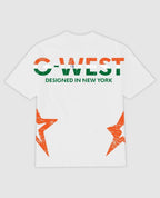 G West Mens Oversized Tee Cricket India Logo T-Shirt G West