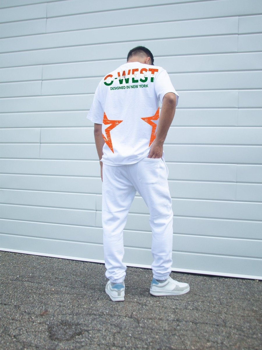 G West Mens Oversized Tee Cricket India Logo T-Shirt G West