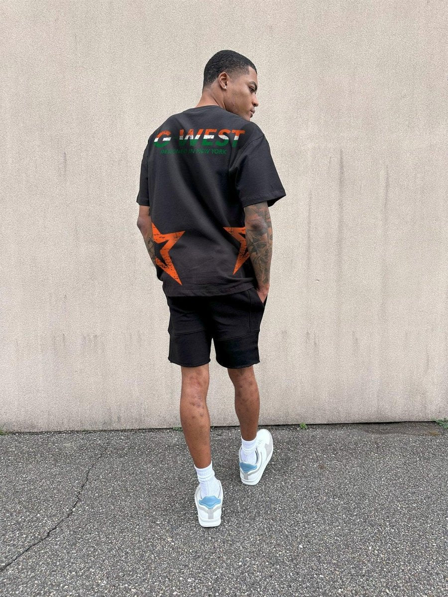 G West Mens Oversized Tee Cricket India Logo T-Shirt G West