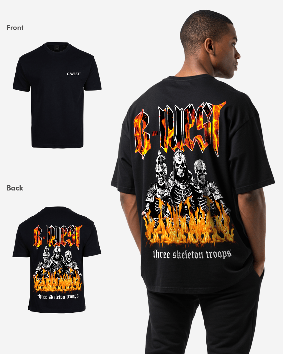G West Oversized Tri Skeleton T-Shirt Mens G West