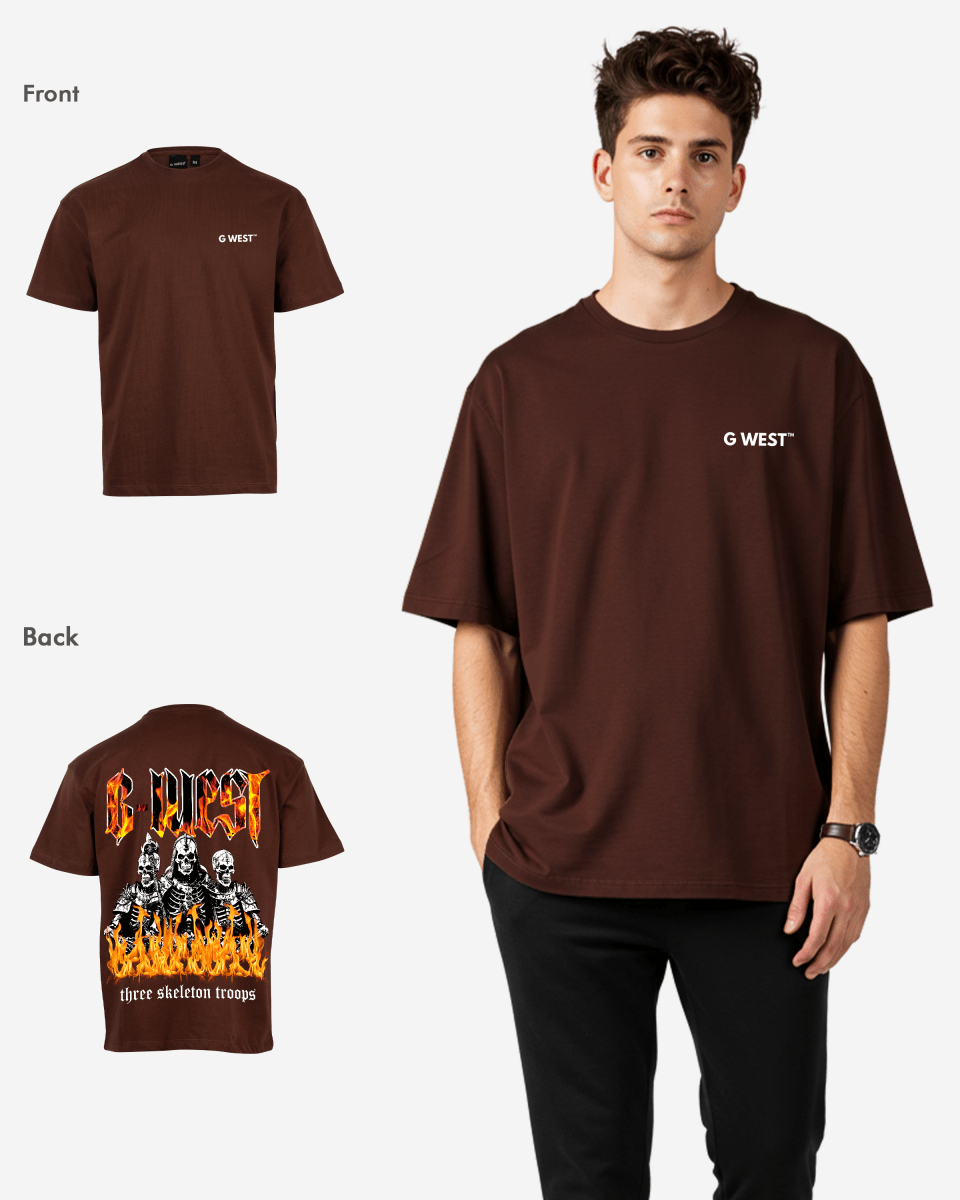 G West Oversized Tri Skeleton T-Shirt Mens G West