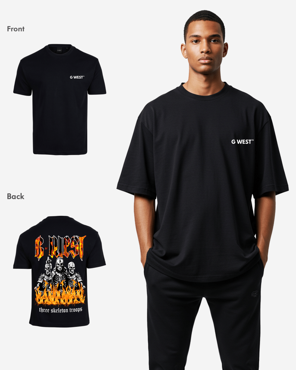 G West Oversized Tri Skeleton T-Shirt Mens G West