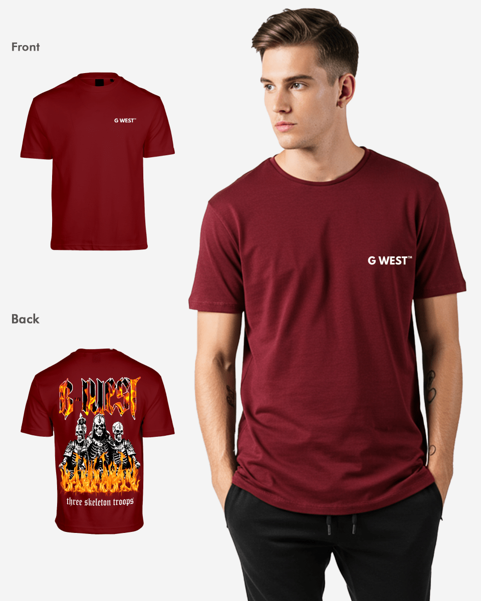 G West Oversized Tri Skeleton T-Shirt Mens G West