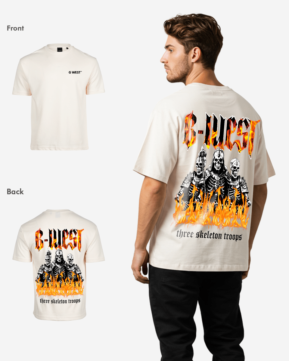 G West Oversized Tri Skeleton T-Shirt Mens G West