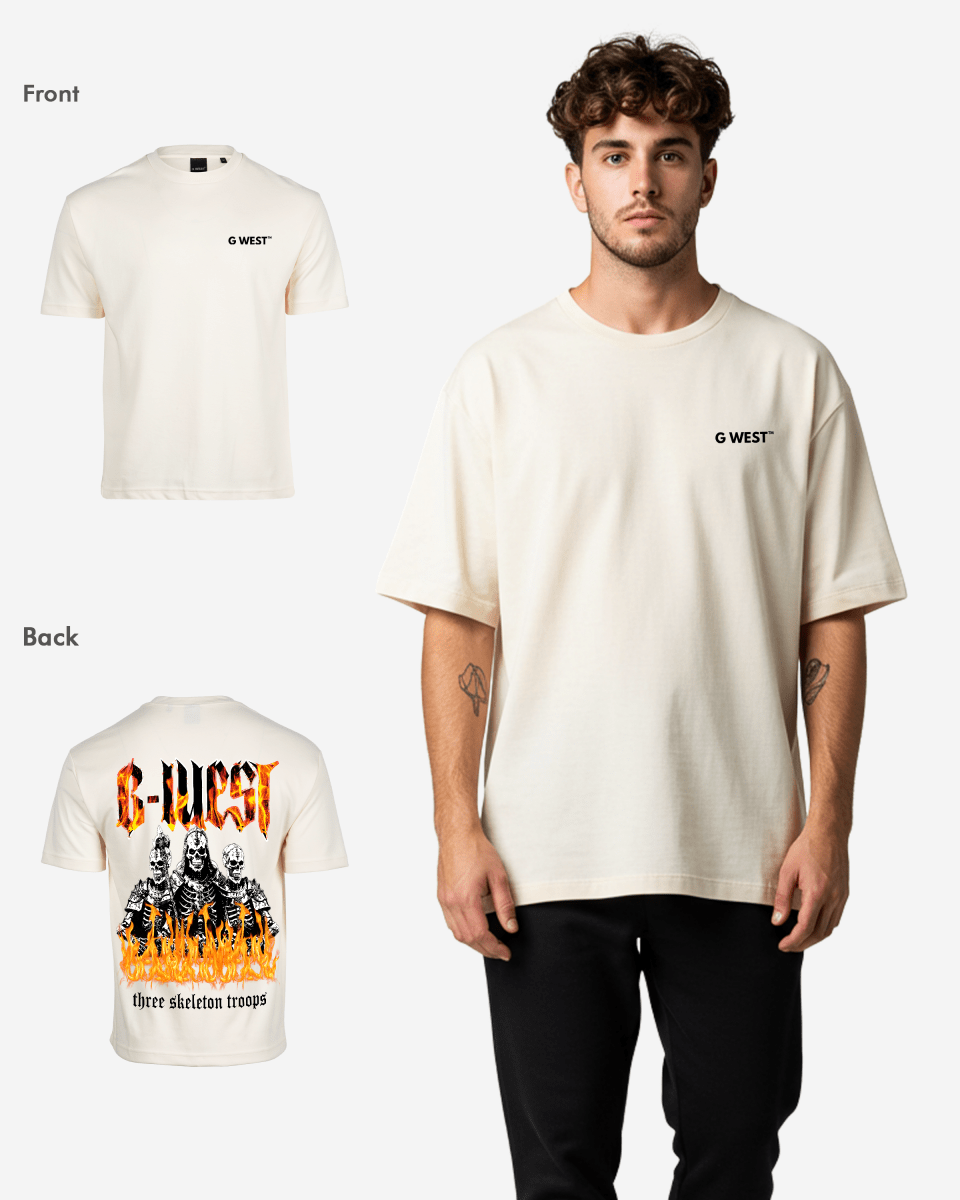G West Oversized Tri Skeleton T-Shirt Mens G West
