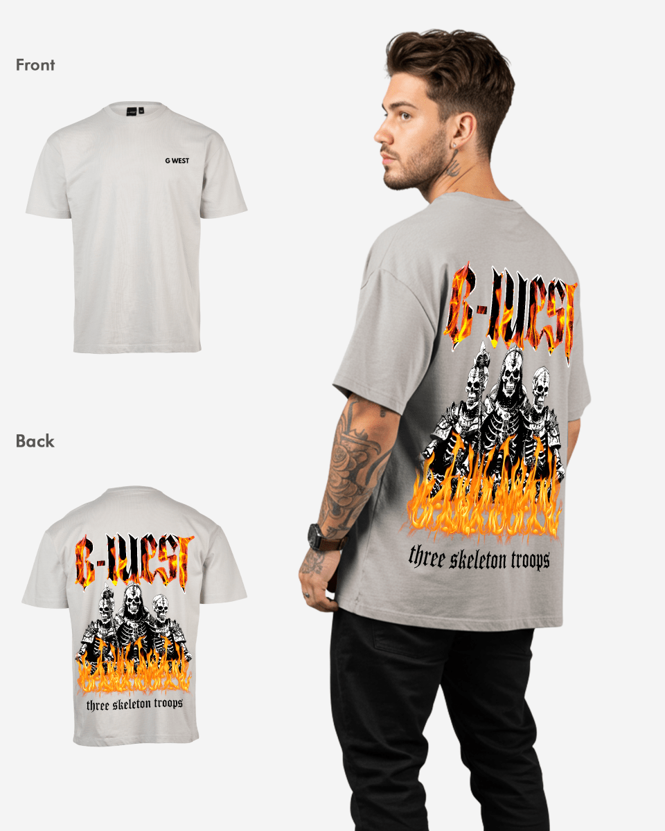G West Oversized Tri Skeleton T-Shirt Mens G West