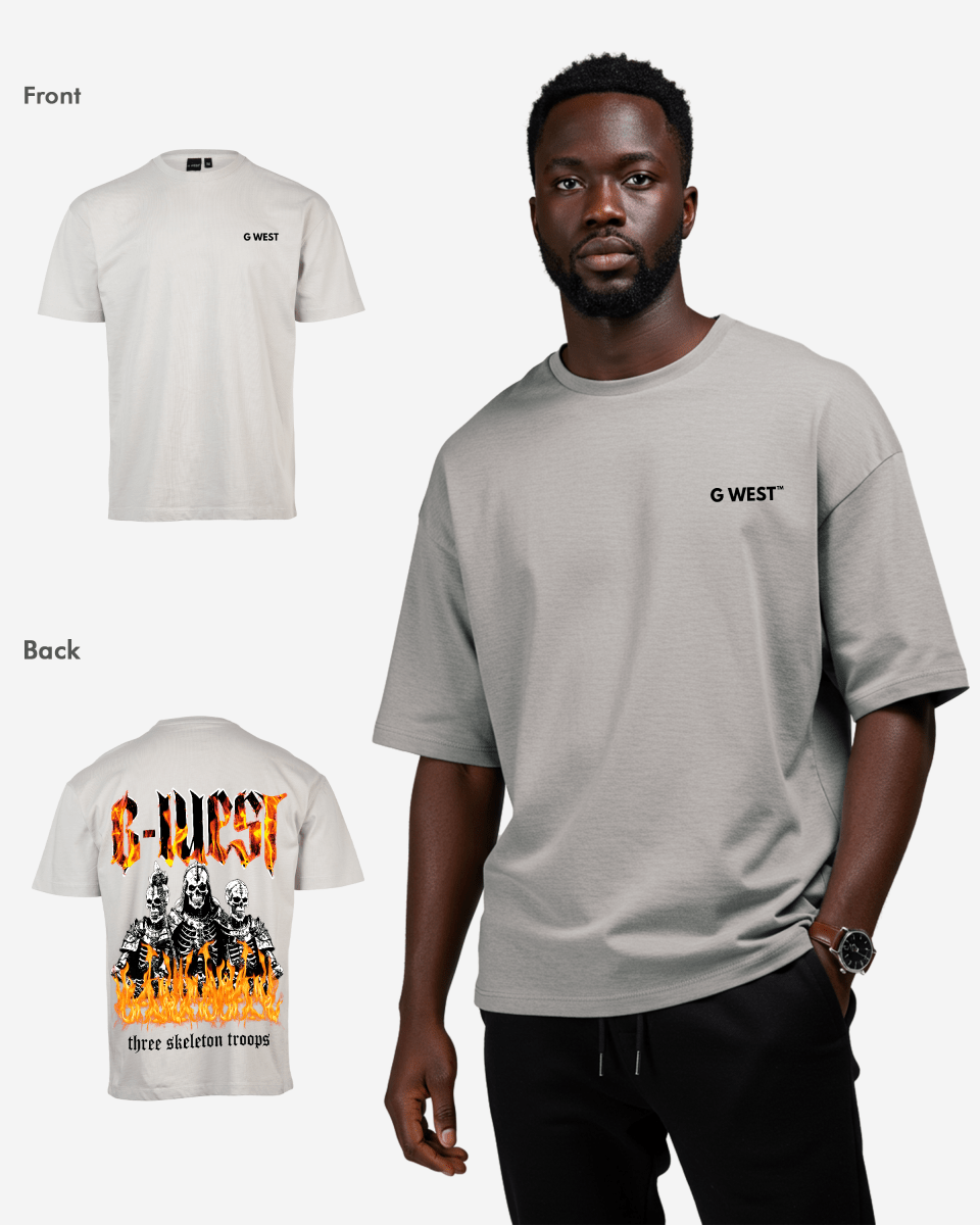 G West Oversized Tri Skeleton T-Shirt Mens G West