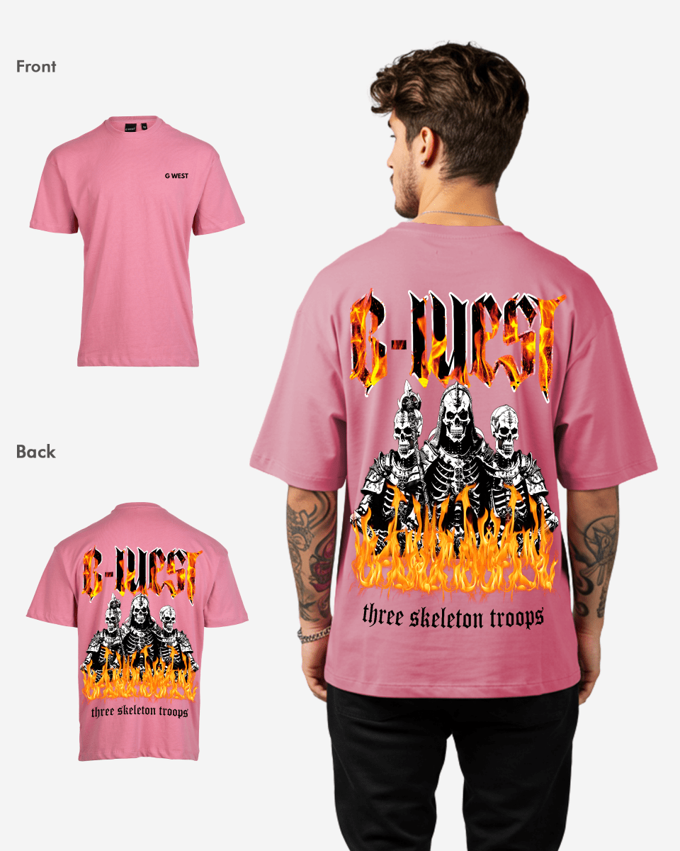 G West Oversized Tri Skeleton T-Shirt Mens G West
