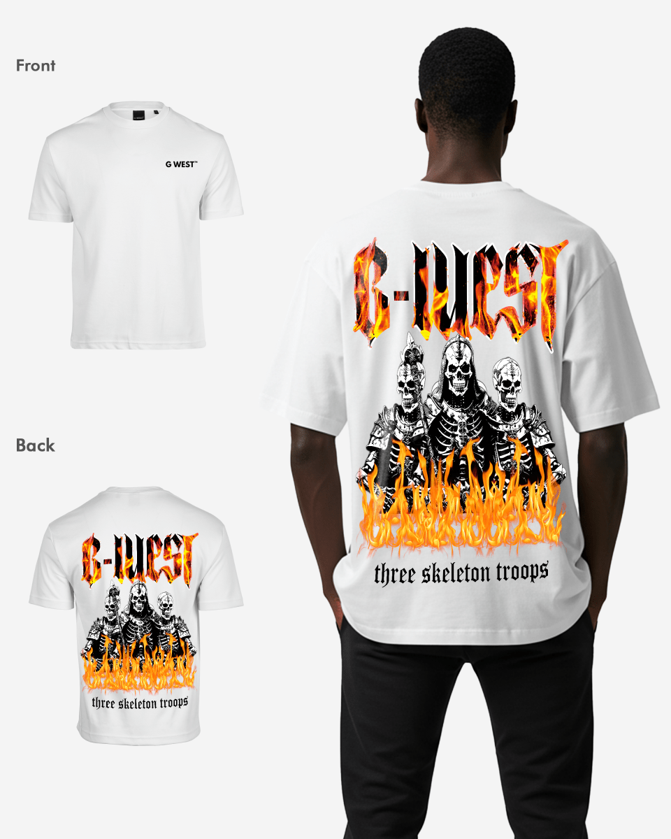 G West Oversized Tri Skeleton T-Shirt Mens G West